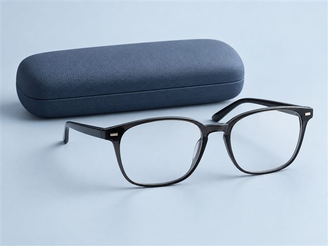 Unbranded black eyeglasses and protective case